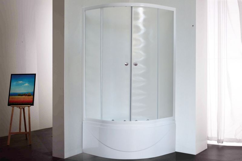 Душевой уголок Royal Bath  BK RB100BK-C, 100х100 см, профиль белый, стекло матовое фото 2