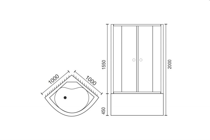 Душевой уголок Royal Bath  BK RB100BK-C, 100х100 см, профиль белый, стекло матовое фото 4