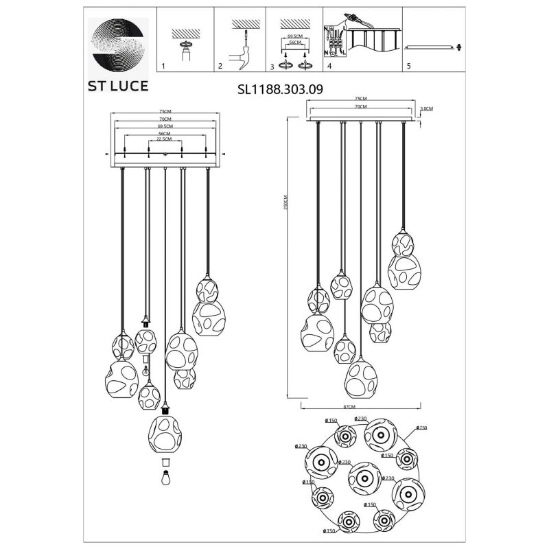 Люстра подвесная ST Luce IDESIA SL1188.303.09