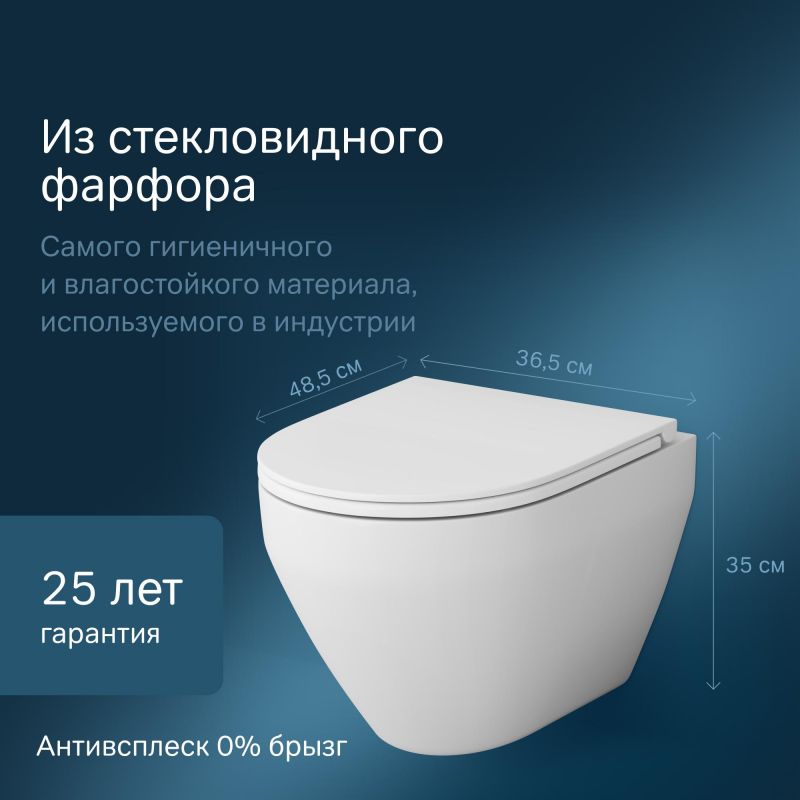 Подвесной унитаз AM.PM Spirit V2.0 C701700SC с микролифтом