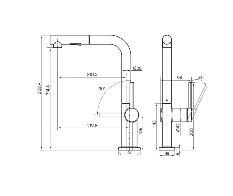 Смеситель для кухни Paulmark Neo Ne214419-SBG, светлое брашированное золото