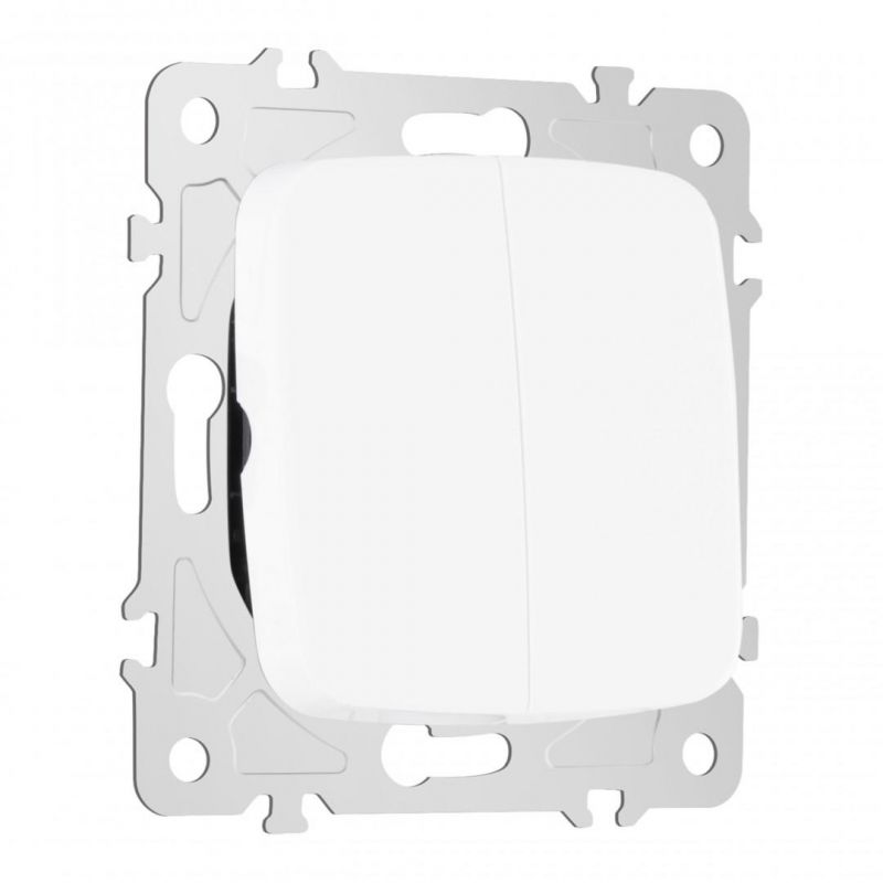 Выключатель двухклавишный, 10AX 250V 205.30-2.white Arte Milano фото 1