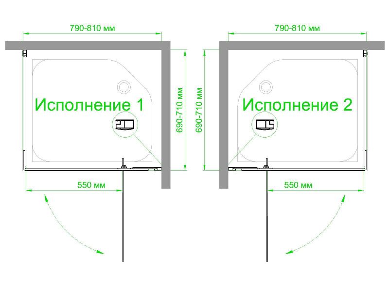 Душевой уголок Royal Bath  RBHPVD-T-BL, 80х70 см, профиль черный, стекло прозрачное фото 4