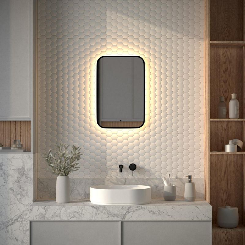 Зеркало для ванной DEFESTO AURA DF 2972R с LED-подсветкой и ИК - выключателем 40x60см фото 3