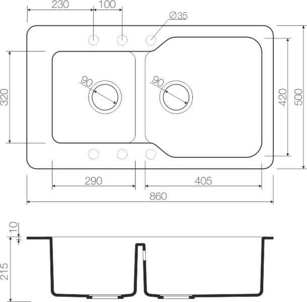 Кухонная мойка Omoikiri Maru 86-2-BE 4993285 ваниль