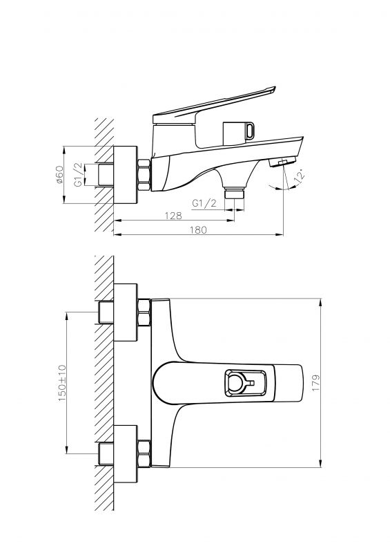 Смеситель для ванны Haiba HB595 HB60595 фото 2