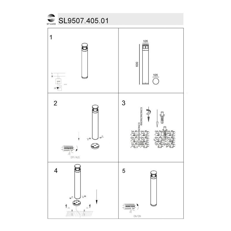 Светильник уличный наземный ST Luce Fossa SL9507.405.01