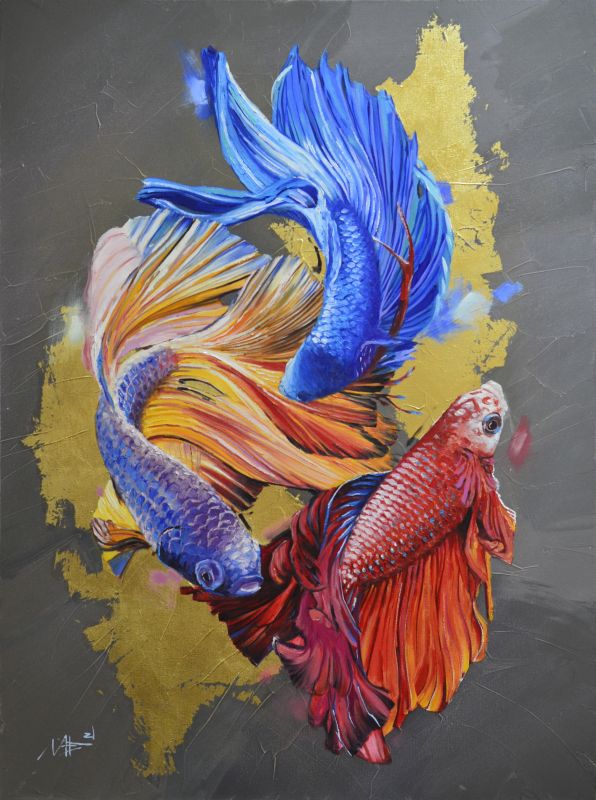 Картина "В потоке (рыбы)" Артем Ложкин