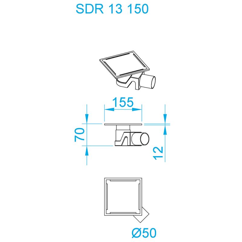 Душевой трап RGW SDR-13B 47211315-04 150х150 см