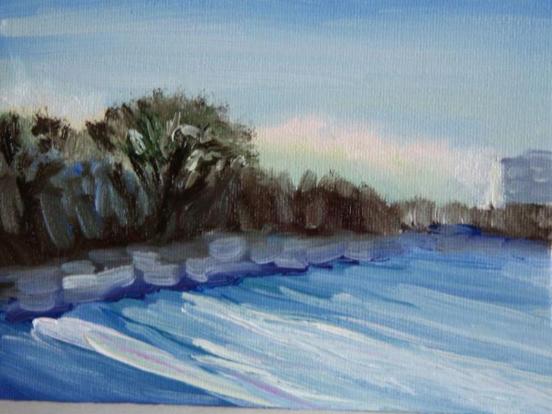 Картина "Зима" 20x15 Ирина Гвоздецкая