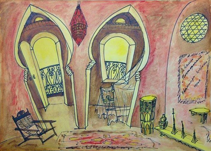 Картина "Интерьер в марокканском стиле" Кашина Евгения