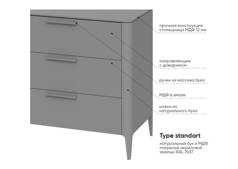 Комод Ellipsefurniture Type TY010303070101 фото 4