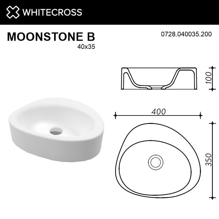 Раковина WHITECROSS 0728.040035.200 Moonstone B 40x35 белый матовый фото 6