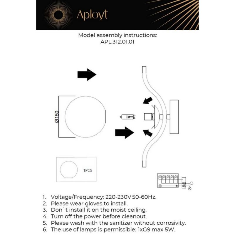 Бра настенное Aployt Jagna APL.312.01.01 фото 4