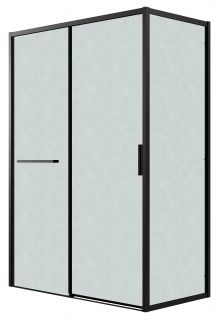 Душевой уголок Grossman Style 120.K33.05.1010.21.02, 100х100 см, профиль черный матовый, стекло шиншилла, L