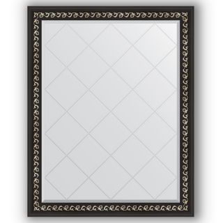 Зеркало с гравировкой в багетной раме 95x120 Evoform EXCLUSIVE-G BY 4354 черный ардеко