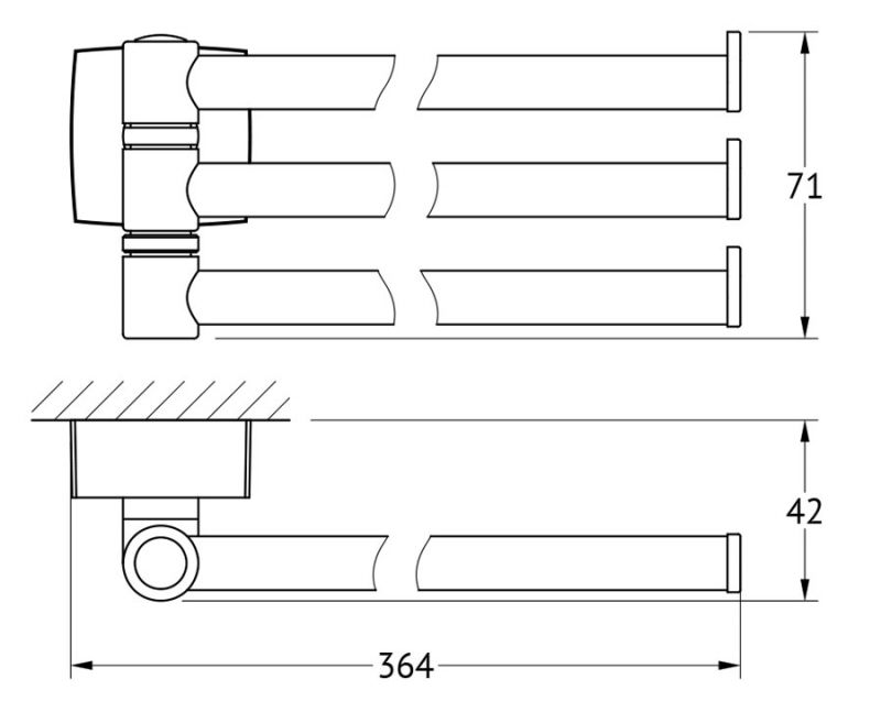 Держатель полотенец поворотный тройной 37 cm FBS Esperado ESP 045 фото 2