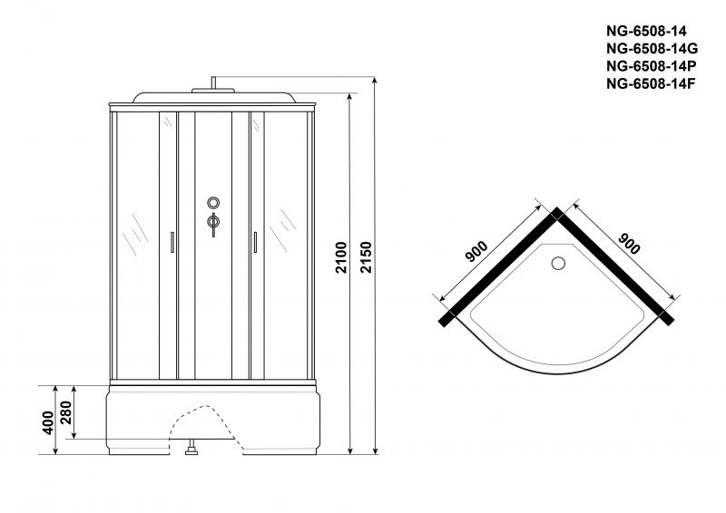 Душевая кабина Niagara Classic 90/90/215 65081434 90x90