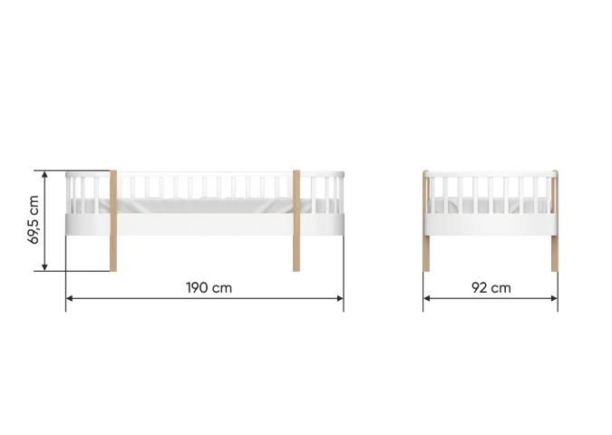 Кровать подростковая Ellipsefurniture Classic (белый) CLMBBB01010199