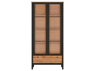 Витрина Black Red White LOFT REG2W1S черный, темное дерево