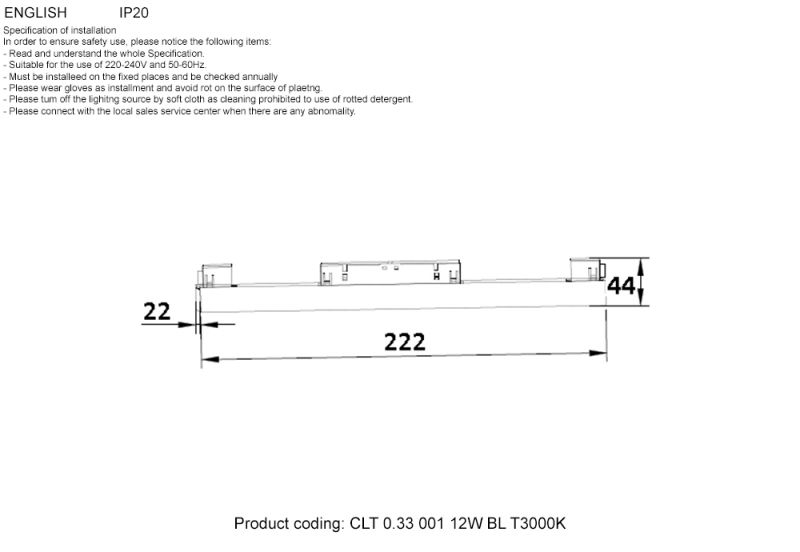 Светильник трековый магнитный Crystal Lux CLT 0.33 001 12W BL T3000K