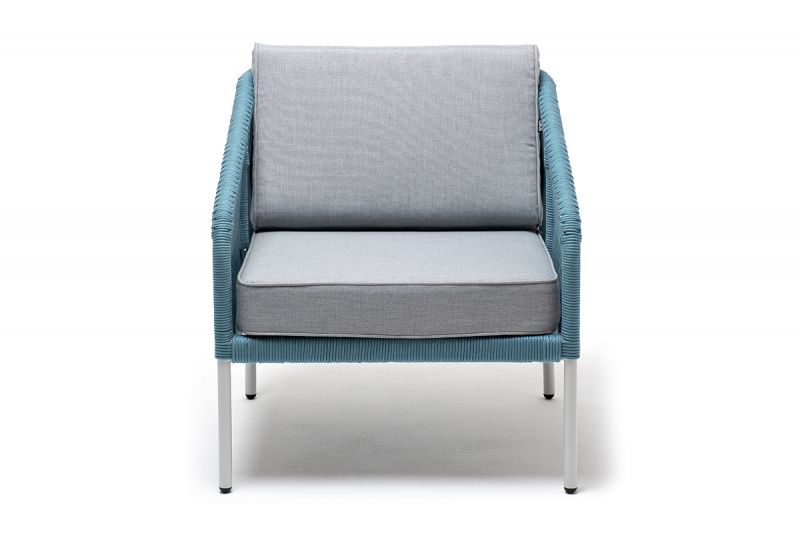 "Канны" кресло 4sis плетеное из роупа, каркас алюминий светло-серый (RAL7035) шагрень, BD-2772014