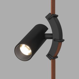 Поворотный светильник Denkirs Spot для трека-ремня Belty D35*L126.5мм, 48V DC, 7W, RA90, 30°, 3000K, IP20, черный, алюминий DK5547-BK