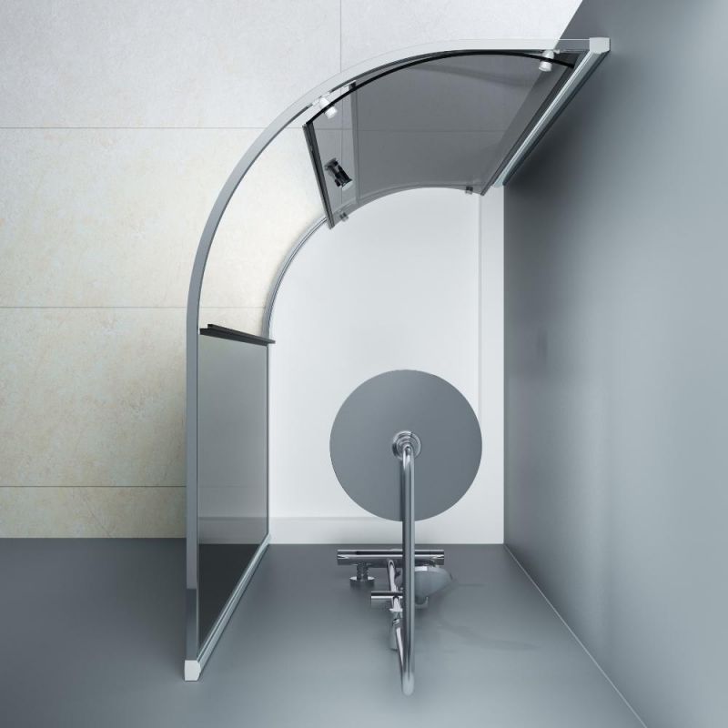 Душевой уголок AM.PM Like Solo Slide W83UG-302U120CG 120x80 см, глянцевый хром/тонированное фото 4
