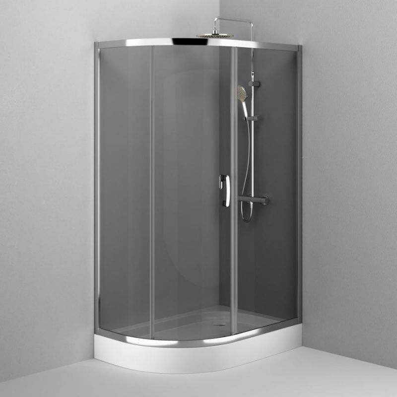 Душевой уголок AM.PM Like Solo Slide W83UG-302U120CG 120x80 см, глянцевый хром/тонированное фото 5