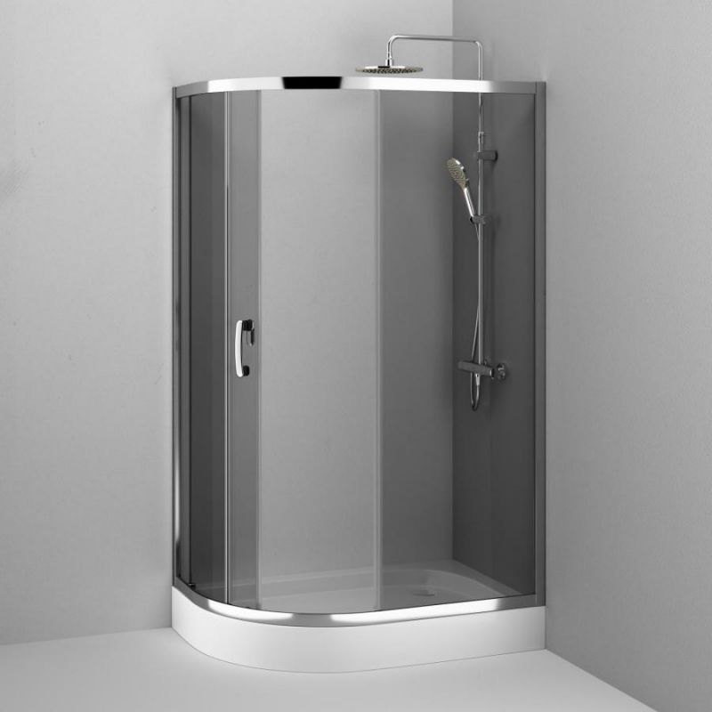 Душевой уголок AM.PM Like Solo Slide W83UG-302U120CG 120x80 см, глянцевый хром/тонированное фото 6