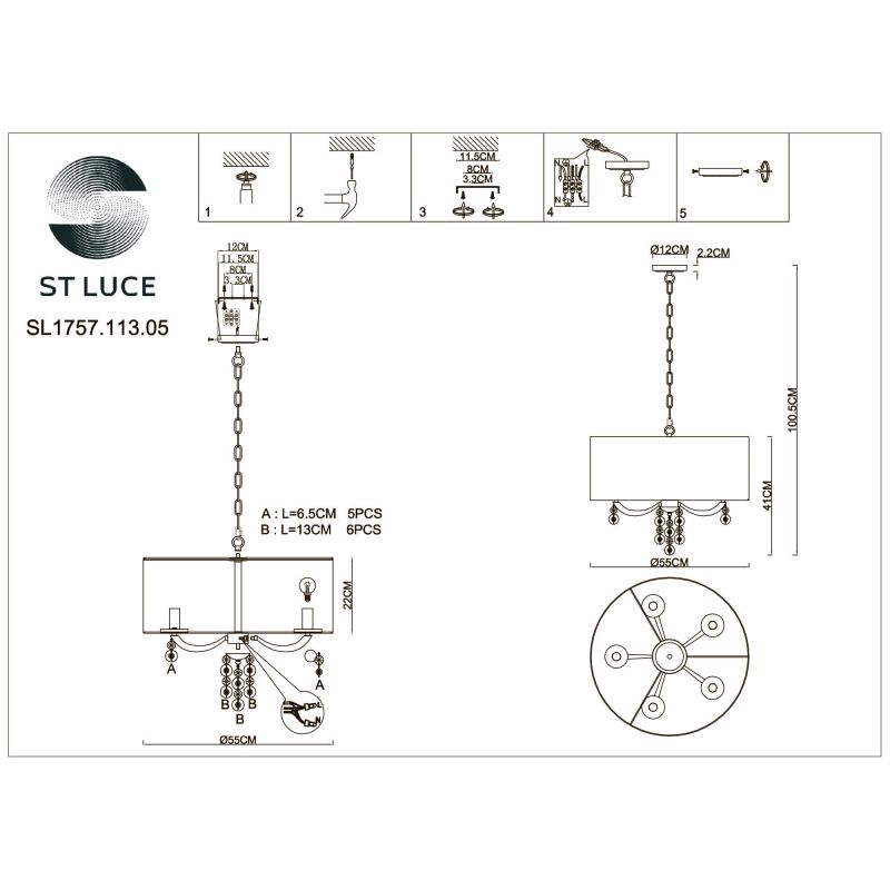 Люстра подвесная ST Luce KATENA SL1757.113.05