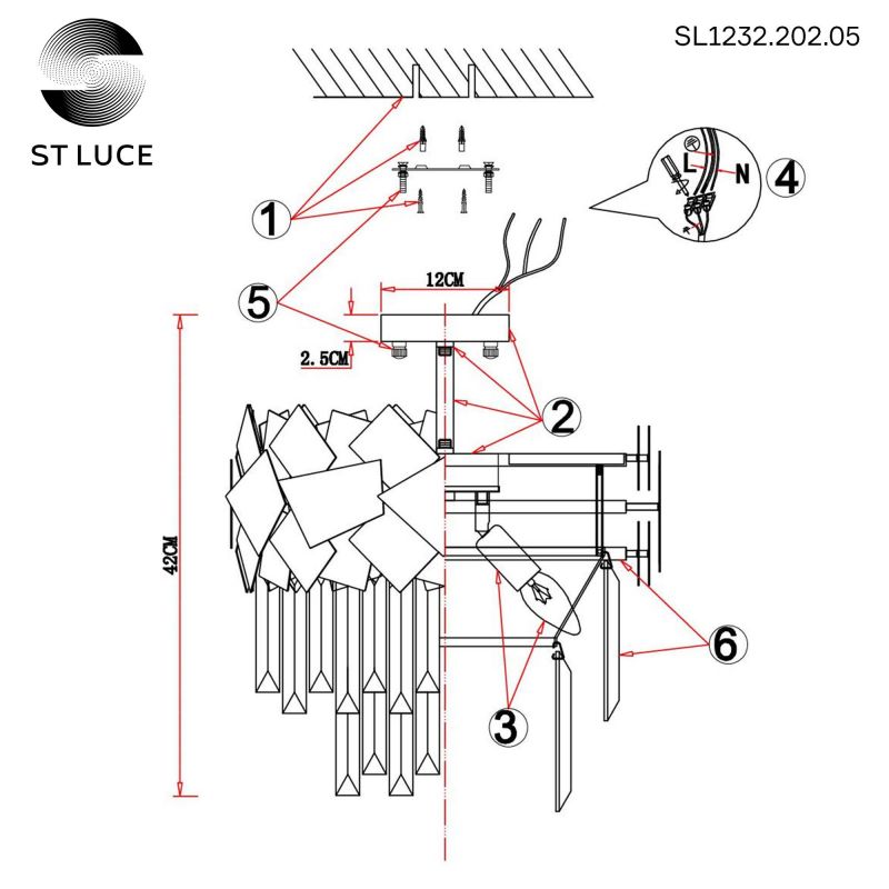 Потолочная люстра ST Luce CASERTA SL1232.202.05