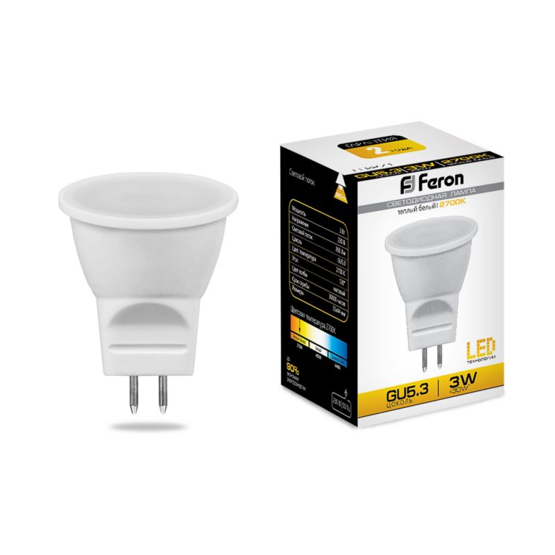 Лампа светодиодная Feron G5.3 3W 2700K 25551