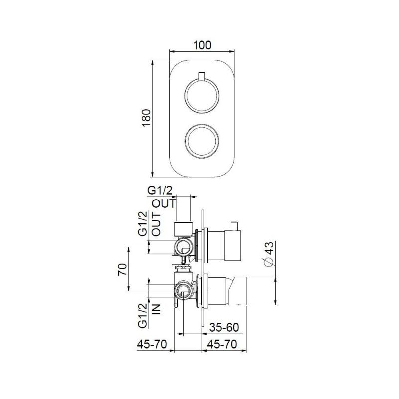 Смеситель для душа встраиваемый Webert ONE-B NB880601740, белый фото 3