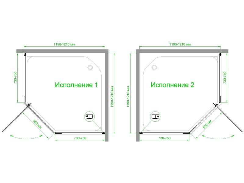 Душевой уголок Royal Bath RB120TR-C, 120х120 см, профиль белый, стекло матовое фото 7
