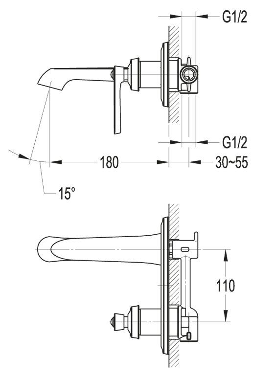 Смеситель для раковины Cezares LIBERTY-F-BLI-01-W0