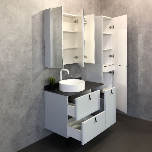 Зеркальный шкаф Comforty Сорренто-90 00-00001968 серый фото 3