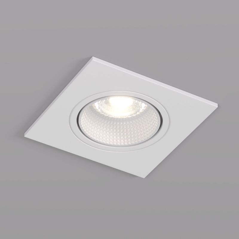 Встраиваемый светильник Denkirs IP 20, 10 Вт, GU5.3, LED, белый/белый, пластик DK3071-WH фото 1