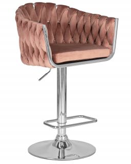 Стул Dobrin Marcel 9692-LM MARCEL, цвет сиденья пудрово-розовый велюр (MJ9-32), цвет основания хромированная сталь