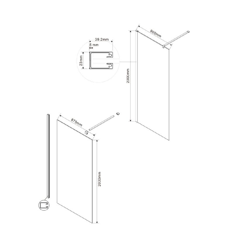 Душевая перегородка Vincea Walk in VSW-1H900CLG 90 см