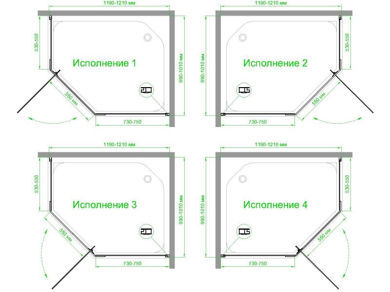 Душевой уголок Royal Bath RB1210TR-C-BL, 100х120 см фото 4