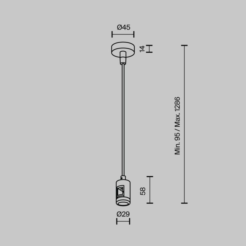 Подвес тросовый Maytoni Accessories for tracks Flarity TRA157SW-B1-B