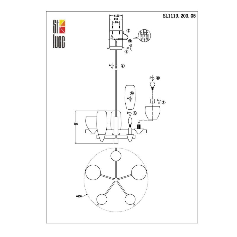 Светильник подвесной ST Luce TENERESA SL1119.203.05