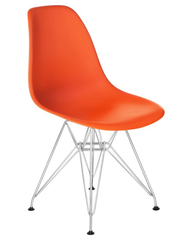 Стул Dobrin 638APP-LMZL DSR, цвет сиденья оранжевый (O-02), цвет основания хромированная сталь