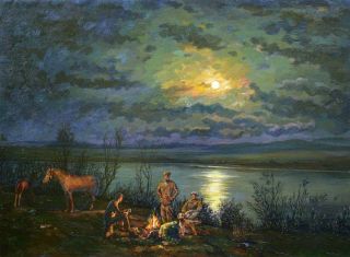 Картина "Лунная ночь" Панов Эдуард Парфирьевич
