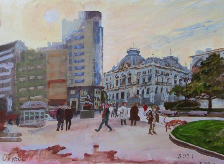 Картина "Овьедо, Пласа де ла Эскандалера" Гаянэ Добровольская