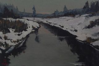 Картина "Лед на речке не замерз" Головченко Алексей