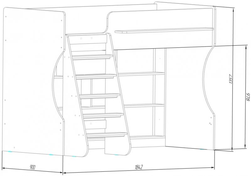 Кровать чердак Капризун BD-2481167