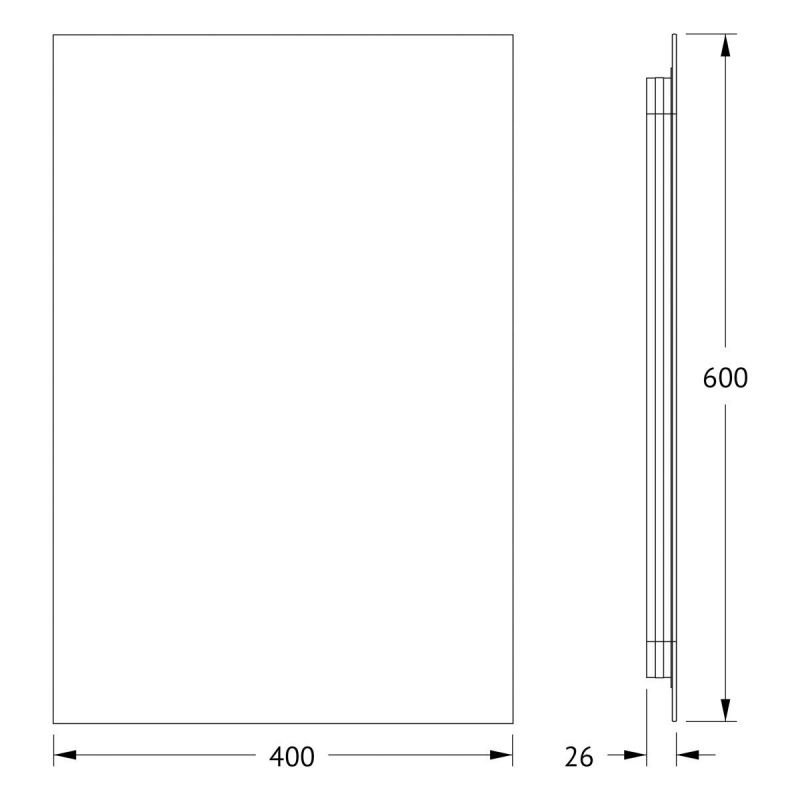 Зеркало для ванной DEFESTO GLOW DF 2502 с LED-подсветкой 40x60см фото 2