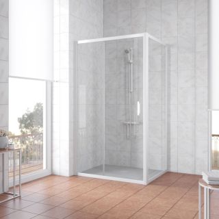 Душевой уголок Vegas Glass ZP+ZPV 150х90 01 01, профиль белый, стекло прозрачное